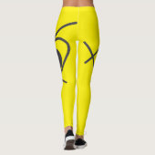 Leggings Minimalisme Art Abstrait gris et jaune (Dos)