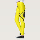 Leggings Minimalisme Art Abstrait gris et jaune (Gauche)