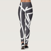 Leggings Minimalisme Art Abstrait Gris Et Légendes Blanches (Dos)