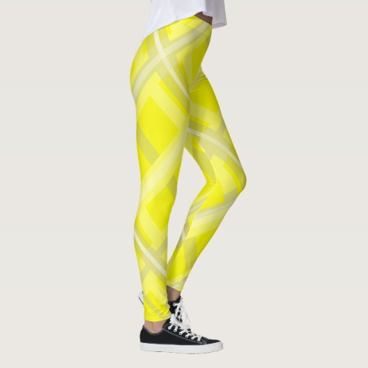 Leggings Minimalisme Art Abstrait gris jaune blanc (Droite)