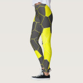 Leggings Minimalisme Art Abstrait Jaune Gris Blanc Cellules (Gauche)