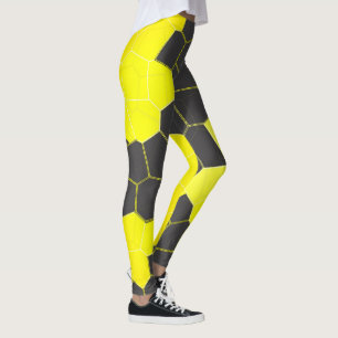 Leggings Minimalisme Art Abstrait Jaune Gris Blanc Cellules