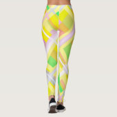 Leggings Minimalisme Art Abstrait Jaune Vert Blocs pourpres (Dos)