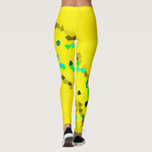 Leggings Minimalisme Art Abstrait Noir Jaune
