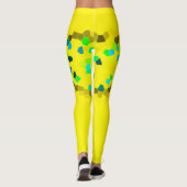 Leggings Minimalisme Art Abstrait Noir Jaune (Dos)