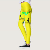 Leggings Minimalisme Art Abstrait Noir Jaune (Gauche)