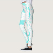 Leggings Minimalisme Art Abstrait Pastel Turquoise (Gauche)