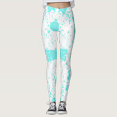 Leggings Minimalisme Art Abstrait Pastel Turquoise (Devant)
