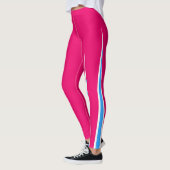 Leggings Minimalisme Art Abstrait Pink Bleu Blanc (Gauche)