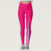 Leggings Minimalisme Art Abstrait Pink Bleu Blanc (Devant)