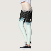 Leggings Minimalisme Art Abstrait rose noir (Gauche)