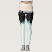 Leggings Minimalisme Art Abstrait rose noir (Devant)