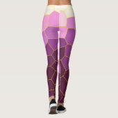 Leggings Minimalisme Art Abstrait Violet Rose Cellules Blan (Dos)
