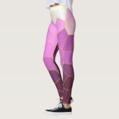 Leggings Minimalisme Art Abstrait Violet Rose Cellules Blan (Gauche)