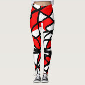 Leggings Minimalisme blanc noir rouge d'art Abstrait (Devant)
