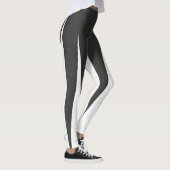Leggings Minimalisme d'art Abstrait Gris Lignes blanches (Droite)