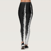 Leggings Minimalisme d'art Abstrait Lignes blanches noires (Dos)