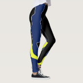 Leggings Minimalisme d'art Abstrait noir blanc jaune bleu (Droite)