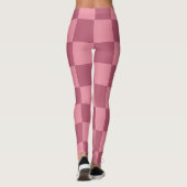 Leggings Minimalist Pink Checkerboard Pattern (Dos)