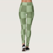 Leggings Minimalist Sage Green Checkerboard Pattern (Dos)