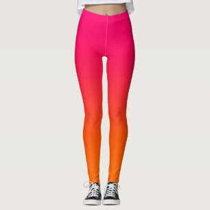 Leggings Minimaliste Moderne Dégradé Rose Clair et Orange