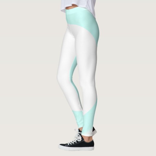 Leggings Mint Vert Blanc Couleurs Moderne Élégant Modèle (Gauche)