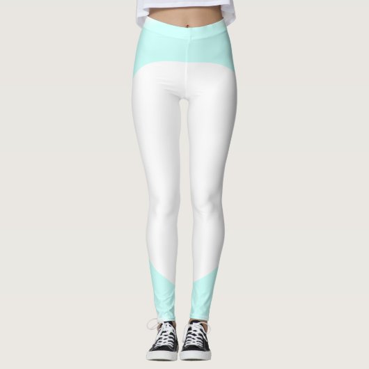 Leggings Mint Vert Blanc Couleurs Moderne Élégant Modèle (Devant)