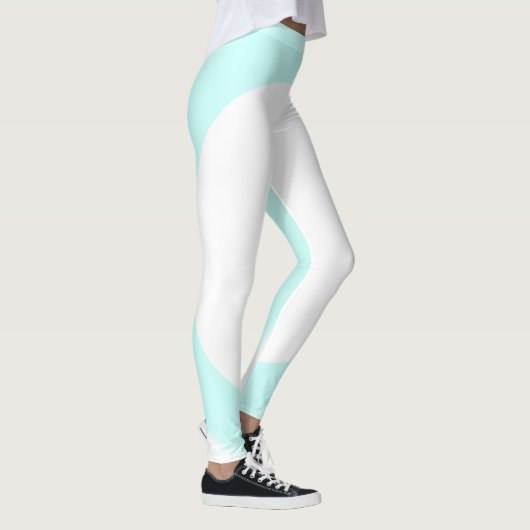 Leggings Mint Vert Blanc Couleurs Moderne Élégant Modèle (Droite)
