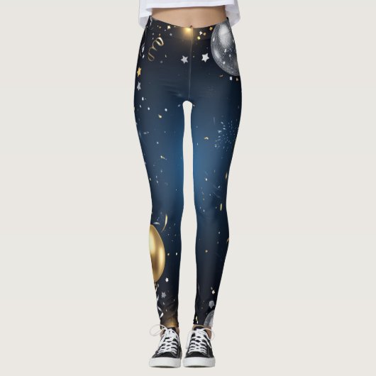 Leggings Minuit en or et argent (Devant)
