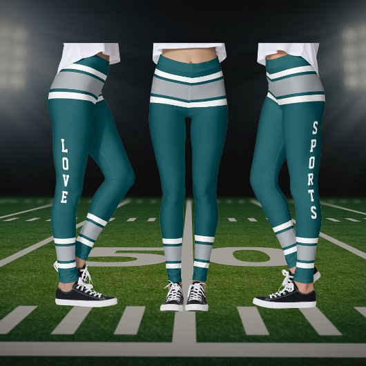 Leggings Minuit Green Silver Team Jersey Love Sports