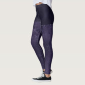 Leggings Minuit Indigo Romance | Satiny Grunge Damask (Gauche)