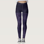 Leggings Minuit Indigo Romance | Satiny Grunge Damask (Devant)