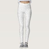 Leggings Minuscules points monochromes sur blanc (Devant)