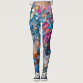 Leggings "Mirage Cascade" Art Abstrait coloré (Devant)