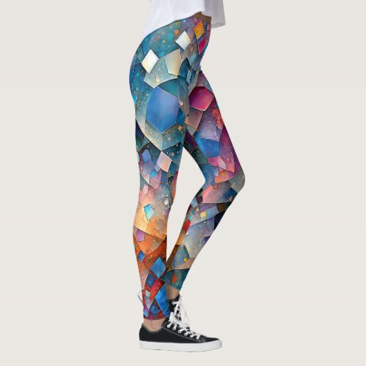 Leggings "Mirage Cascade" Art Abstrait coloré (Droite)