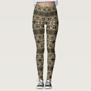 Leggings Miroir au look velouté, unicolore beige classique