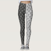 Leggings Miroir Opposants Noir et Blanc Damas (Devant)
