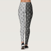 Leggings Miroir Opposants Noir et Blanc Damas (Dos)
