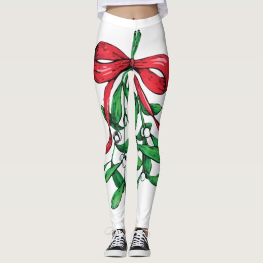 Leggings Mistletoe de Noël en dessous de la ceinture drôle  (Devant)