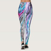 Leggings Misto de gradiente e chuviscado, ciano e rose (Dos)