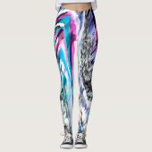 Leggings Misto de gradiente e chuviscado, ciano e rose (Devant)