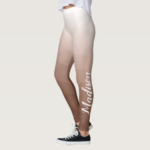 Leggings Mocha brown Gradient Mesh géométrique Votre nom