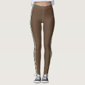 Leggings Mocha Brown Racing Stripes (Devant)