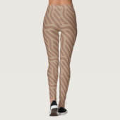 Leggings Mocha Mousse Brown Buffet Beige Wavy Line Motif (Dos)