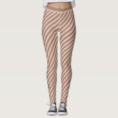 Leggings Mocha Mousse Cappuccino Votre nom Fille rayée (Devant)