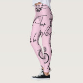 Leggings Mode, calligraphie, Tour Eiffel, lèvres (Gauche)