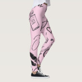 Leggings Mode, calligraphie, Tour Eiffel, lèvres (Droite)