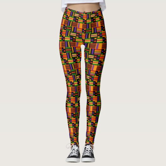 Leggings Mode colorée de Kente (Devant)