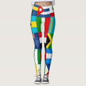 Leggings Mode des drapeaux du monde Cool (Devant)