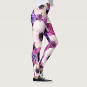 Leggings Mode Florale Aquarelle Violet Gras (Droite)